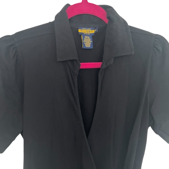 POLO “RUGBY” SHORT SLEEVED COLLARED TRUE WRAP DRESS COTTON PREPPY ACADEMIA SZ: M - Picture 5 of 6